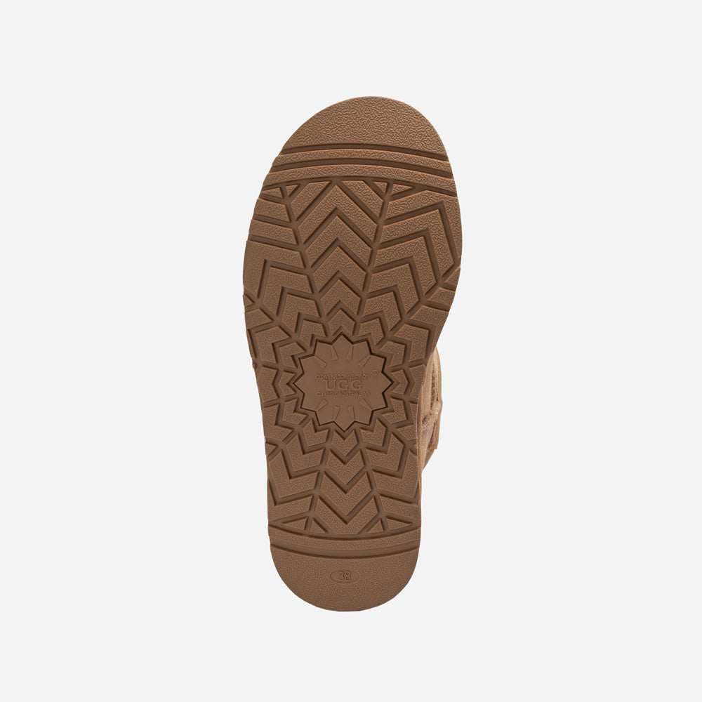 Ugg Classic Platform Knit Logo Matelassé Ultra Mini Boot