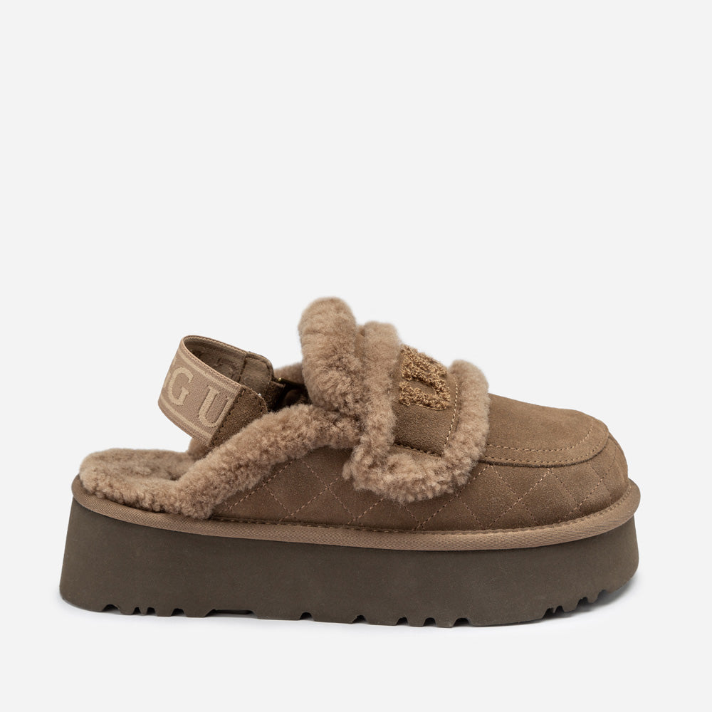 Ugg Violet Matelassé Shearling Platform Slipper (Detachable Feature)