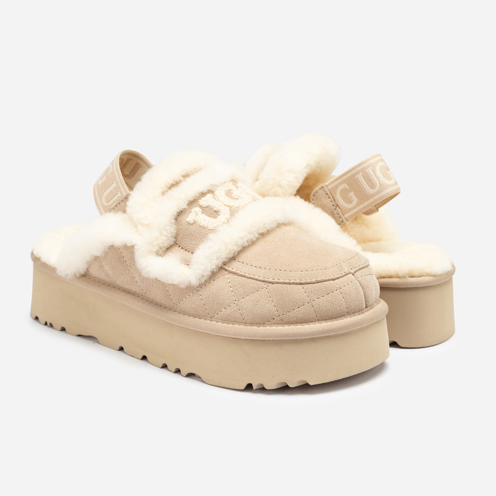 Ugg Violet Matelassé Shearling Platform Slipper (Detachable Feature)