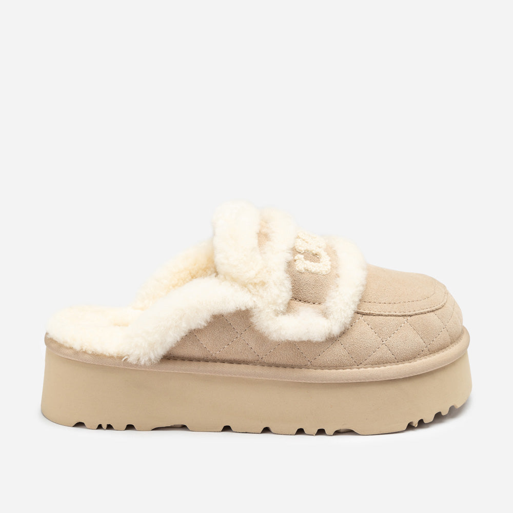 Ugg Violet Matelassé Shearling Platform Slipper (Detachable Feature)