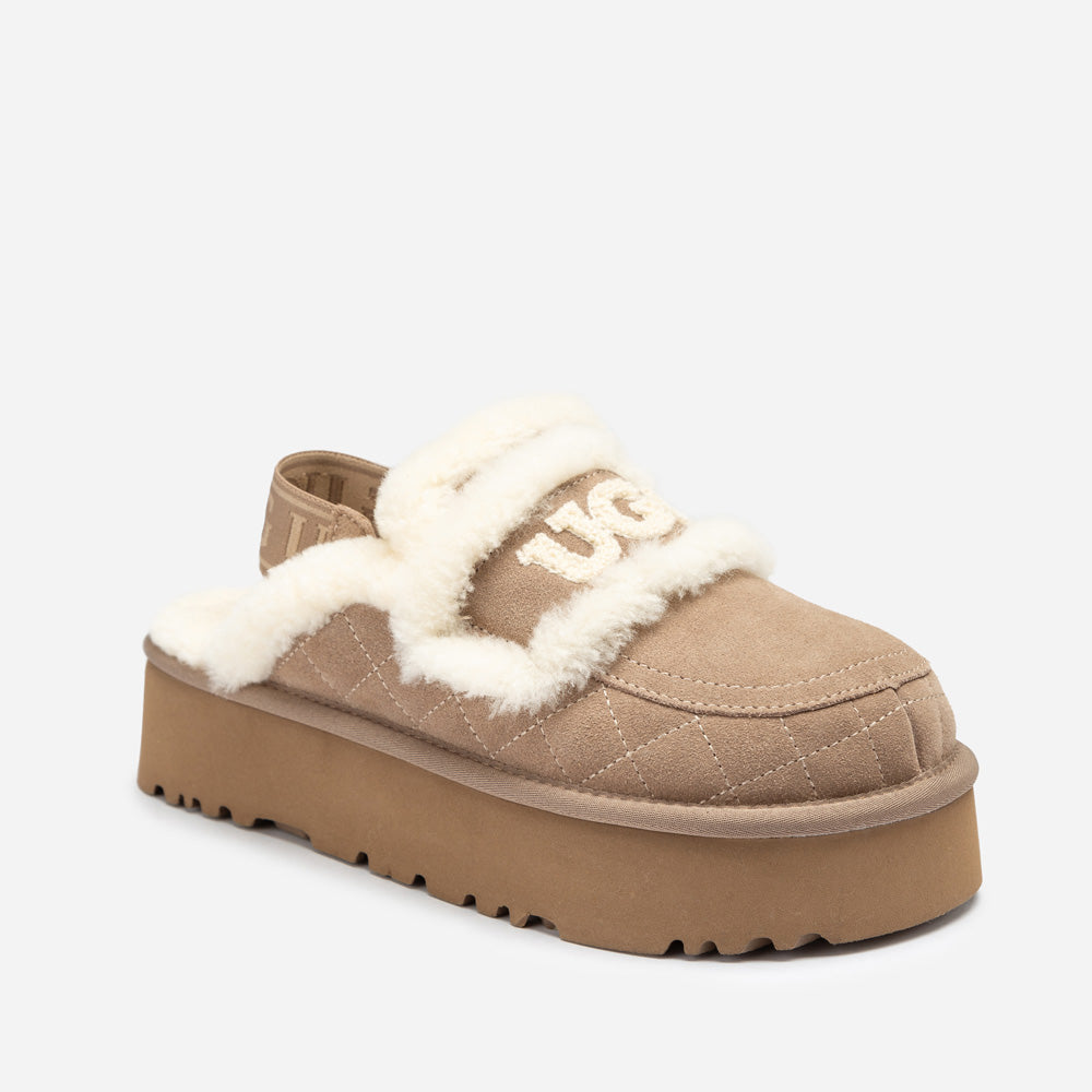 Ugg Violet Matelassé Shearling Platform Slipper (Detachable Feature)