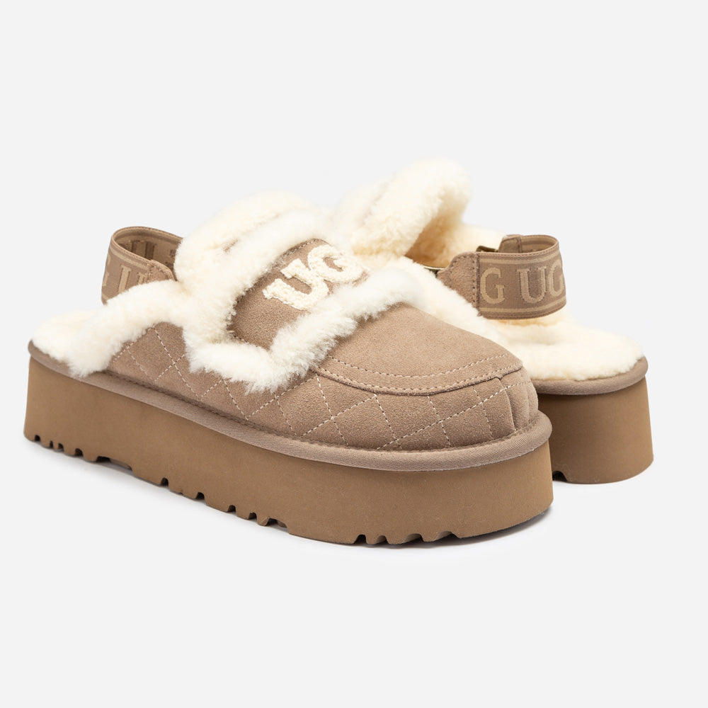 Ugg Violet Matelassé Shearling Platform Slipper (Detachable Feature)