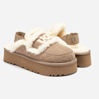 Ugg Violet Matelassé Shearling Platform Slipper (Detachable Feature)