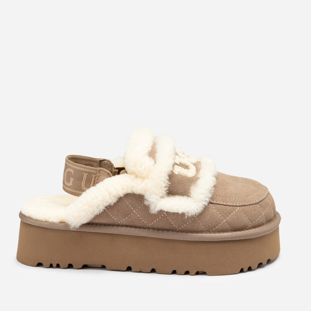 Ugg Violet Matelassé Shearling Platform Slipper (Detachable Feature)
