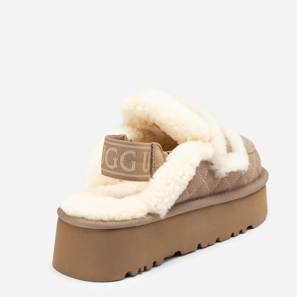 Ugg Violet Matelassé Shearling Platform Slipper (Detachable Feature)