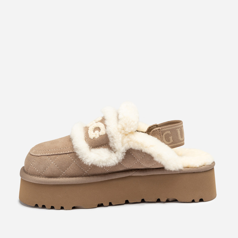 Ugg Violet Matelassé Shearling Platform Slipper (Detachable Feature)
