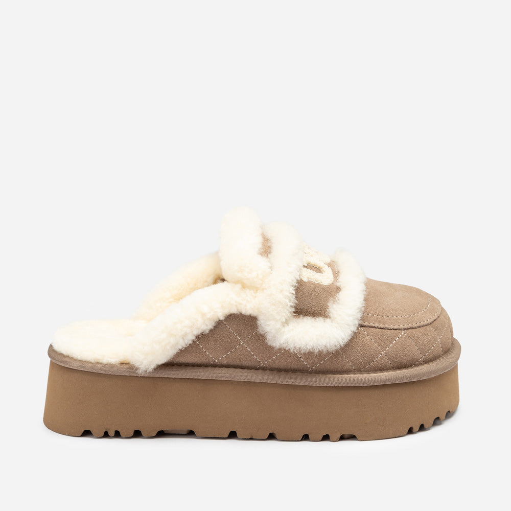 Ugg Violet Matelassé Shearling Platform Slipper (Detachable Feature)