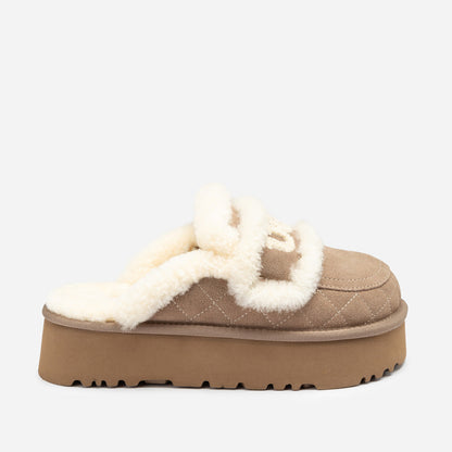 Ugg Violet Matelassé Shearling Platform Slipper (Detachable Feature)