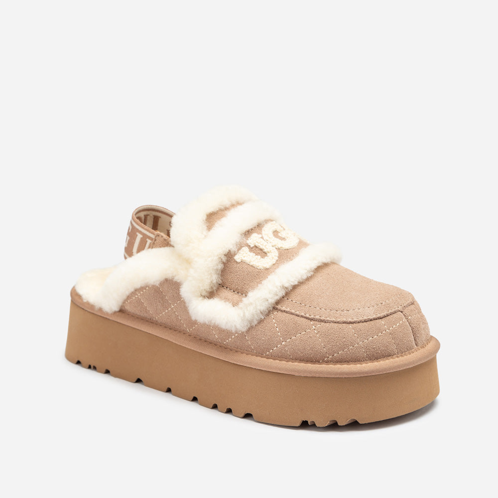 Ugg Violet Matelassé Shearling Platform Slipper (Detachable Feature)