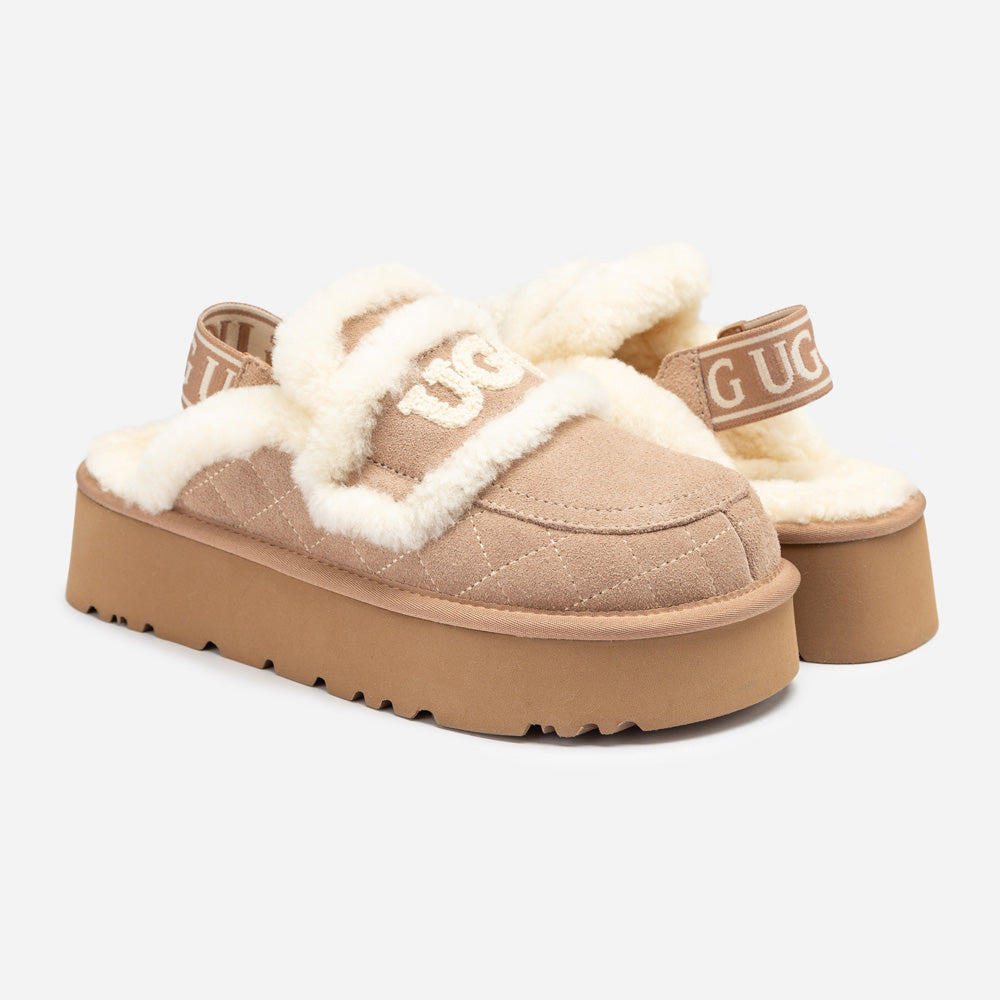 Ugg Violet Matelassé Shearling Platform Slipper (Detachable Feature)