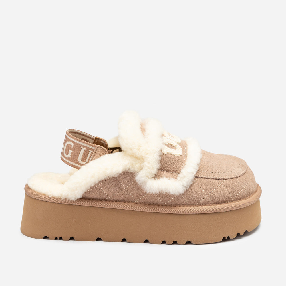 Ugg Violet Matelassé Shearling Platform Slipper (Detachable Feature)