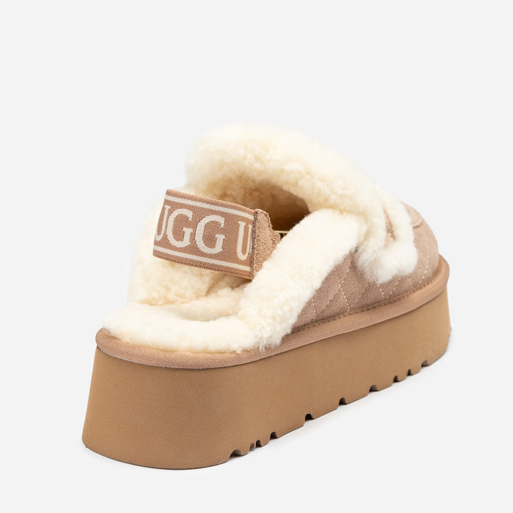 Ugg Violet Matelassé Shearling Platform Slipper (Detachable Feature)