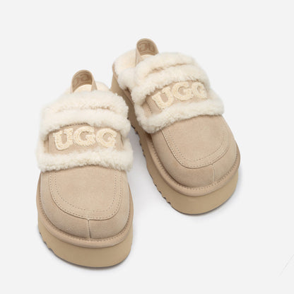 Ugg Violet Shearling Platform Slipper (Elastic Logo) (Detachable Feature)