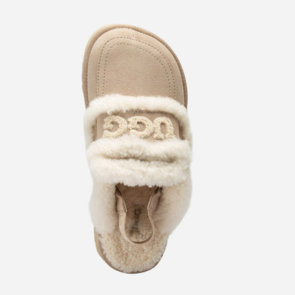 Ugg Violet Shearling Platform Slipper (Elastic Logo) (Detachable Feature)