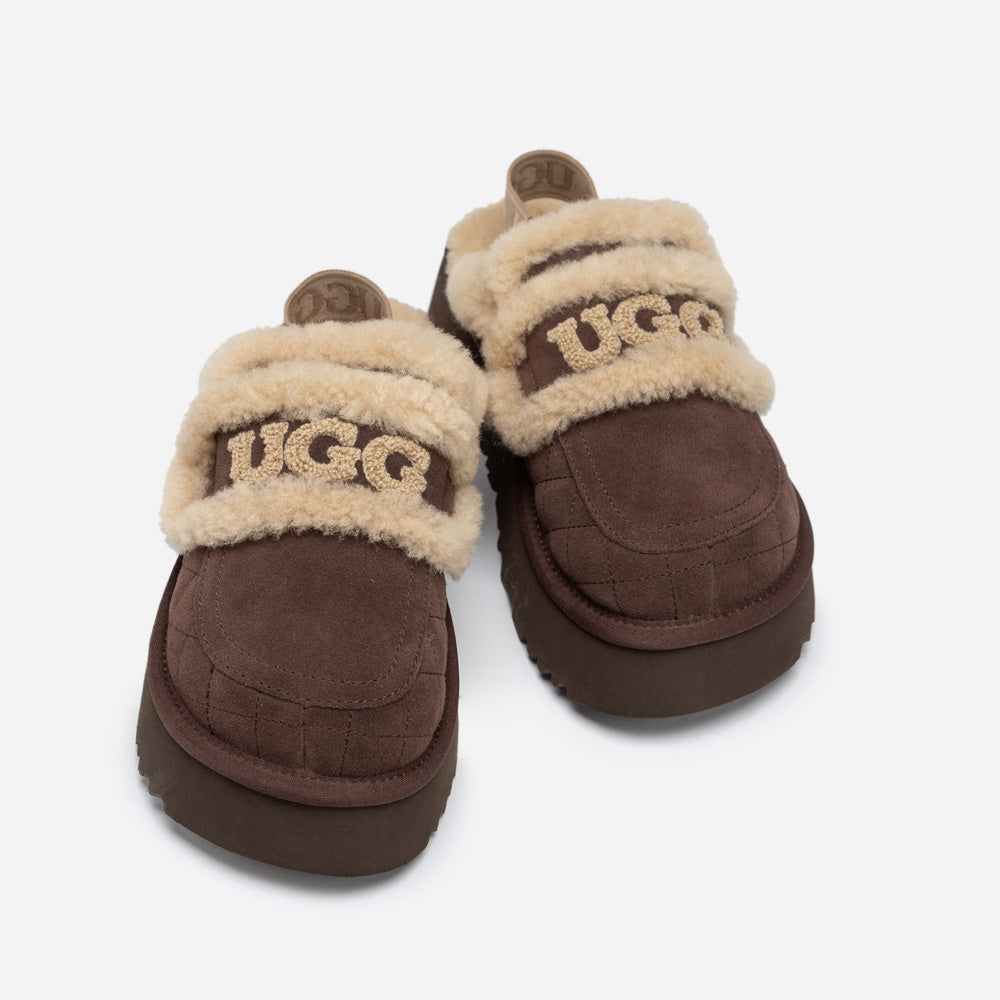 Ugg Violet Matelassé Shearling Platform Slipper (Detachable Feature)