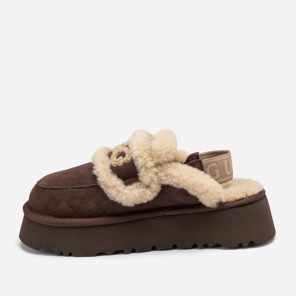 Ugg Violet Matelassé Shearling Platform Slipper (Detachable Feature)