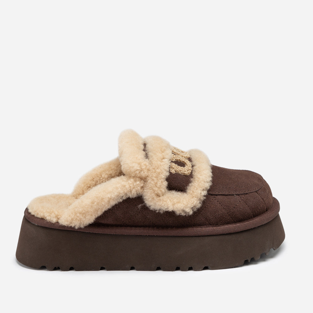 Ugg Violet Matelassé Shearling Platform Slipper (Detachable Feature)