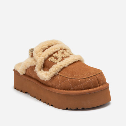 Ugg Violet Matelassé Shearling Platform Slipper (Detachable Feature)