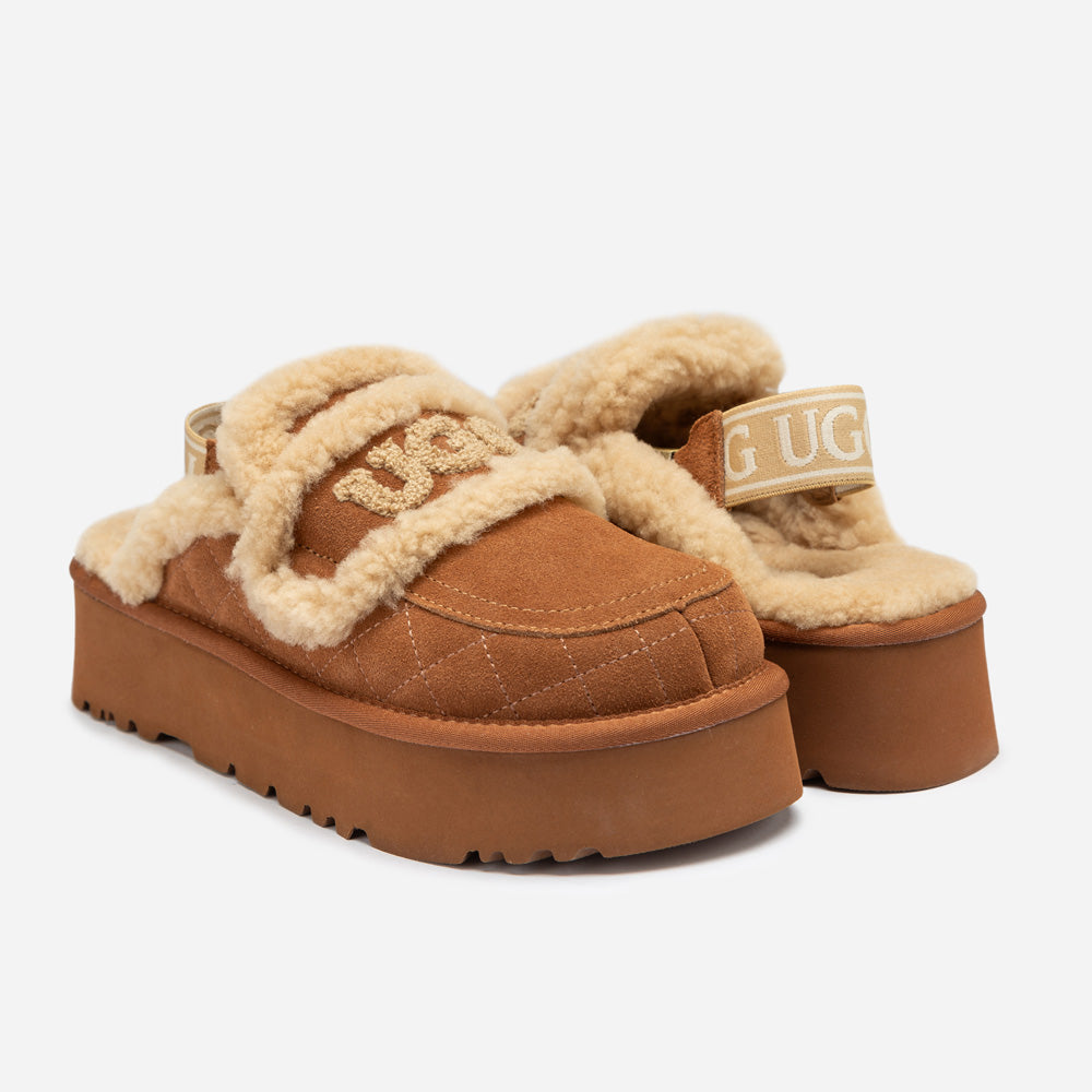 Ugg Violet Matelassé Shearling Platform Slipper (Detachable Feature)