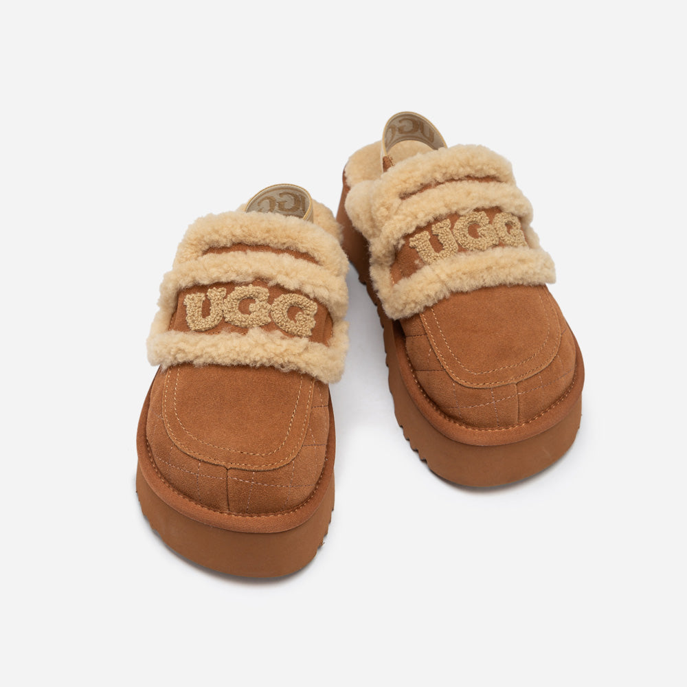 Ugg Violet Matelassé Shearling Platform Slipper (Detachable Feature)