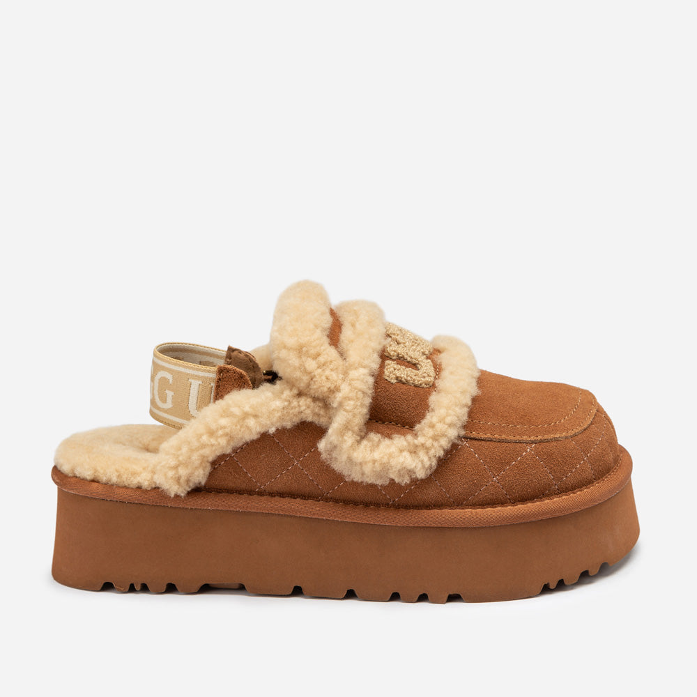 Ugg Violet Matelassé Shearling Platform Slipper (Detachable Feature)