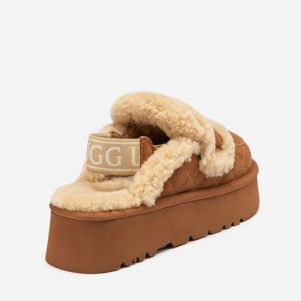 Ugg Violet Matelassé Shearling Platform Slipper (Detachable Feature)