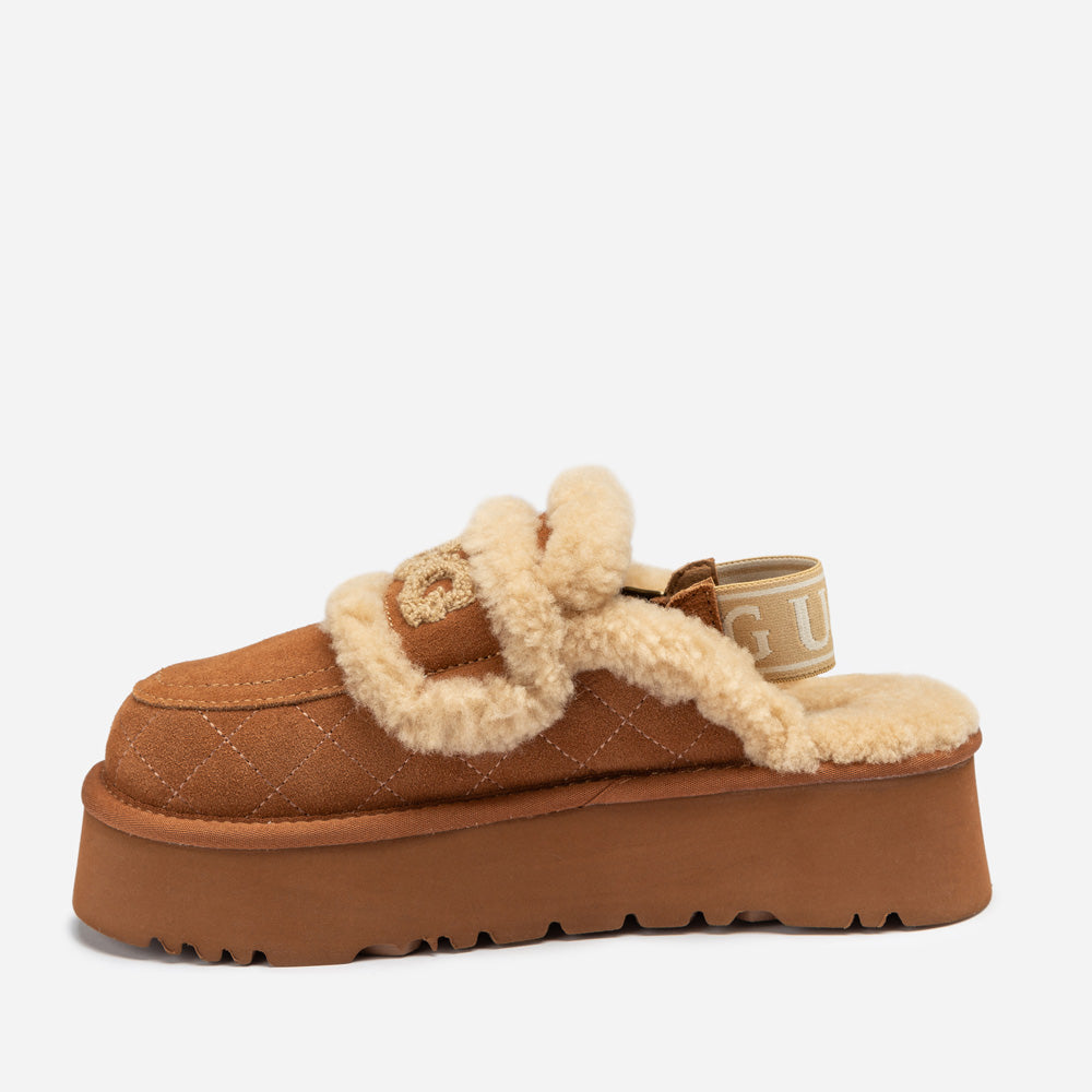 Ugg Violet Matelassé Shearling Platform Slipper (Detachable Feature)