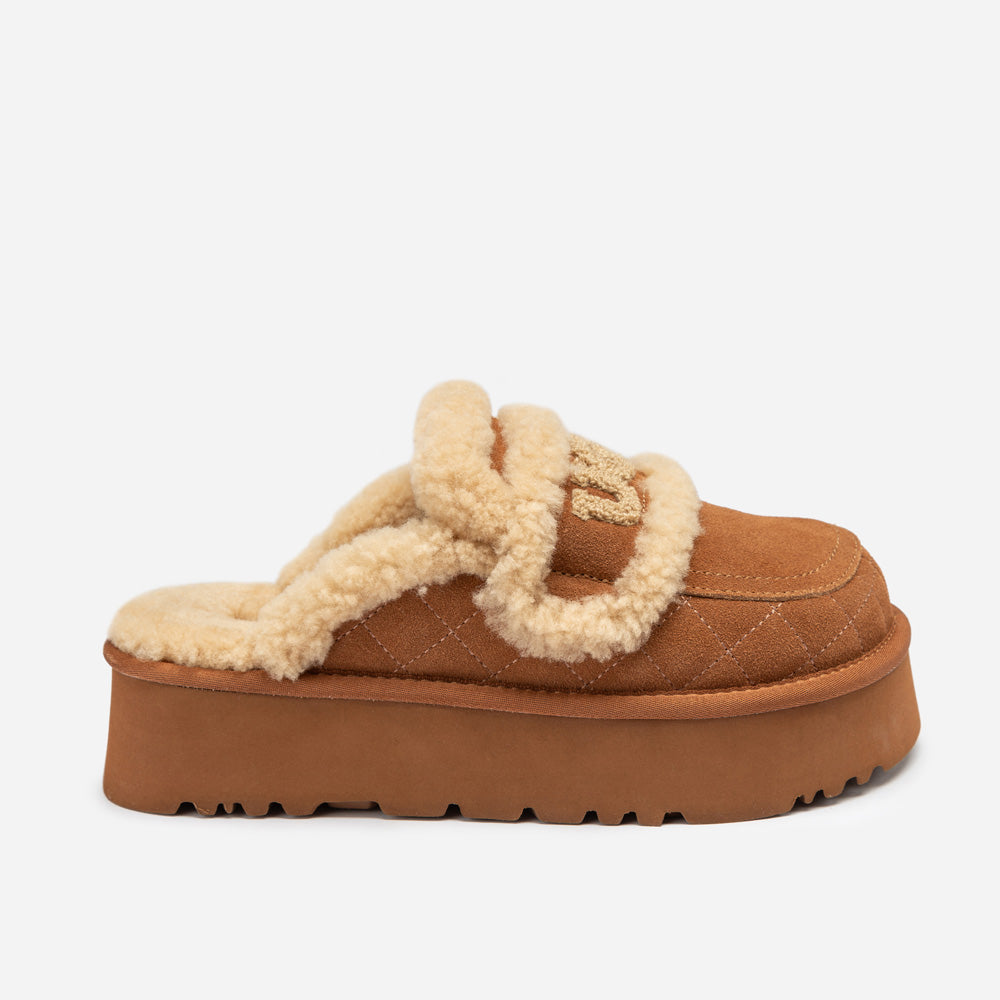 Ugg Violet Matelassé Shearling Platform Slipper (Detachable Feature)