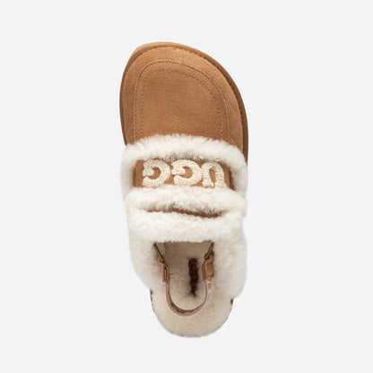 Ugg Violet Matelassé Shearling Super Platform (6cm) Slipper (Elastic Logo) (Detachable Feature)