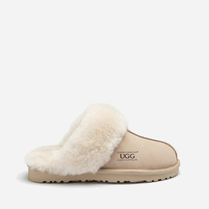 Ugg Slippers Premium Australia Sheepskin Unisex Scuffete Suede (Unisex Cow Suede)