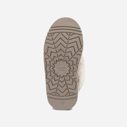 Ugg Platform Slipper (Elastic Logo & Wool Strap) 4.5cm (Detachable Feature)(Water Resistant)