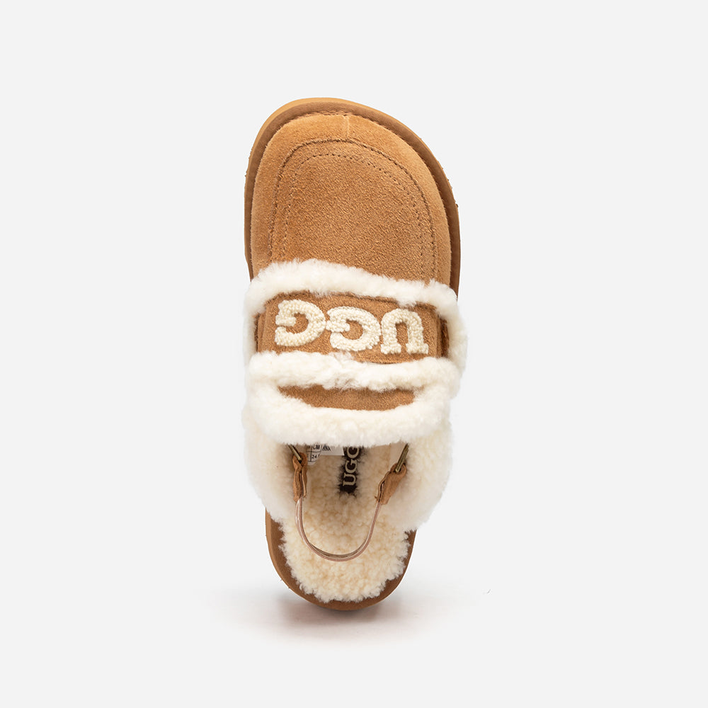 Ugg Violet Shearling Platform Slipper (Elastic Logo) (Detachable Feature)