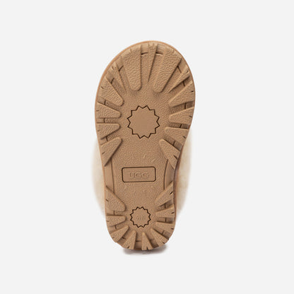 Ugg Kids Coquette Slipper (Cow Suede)(Elastic Logo & Wool Strap)(Detachable Feature)