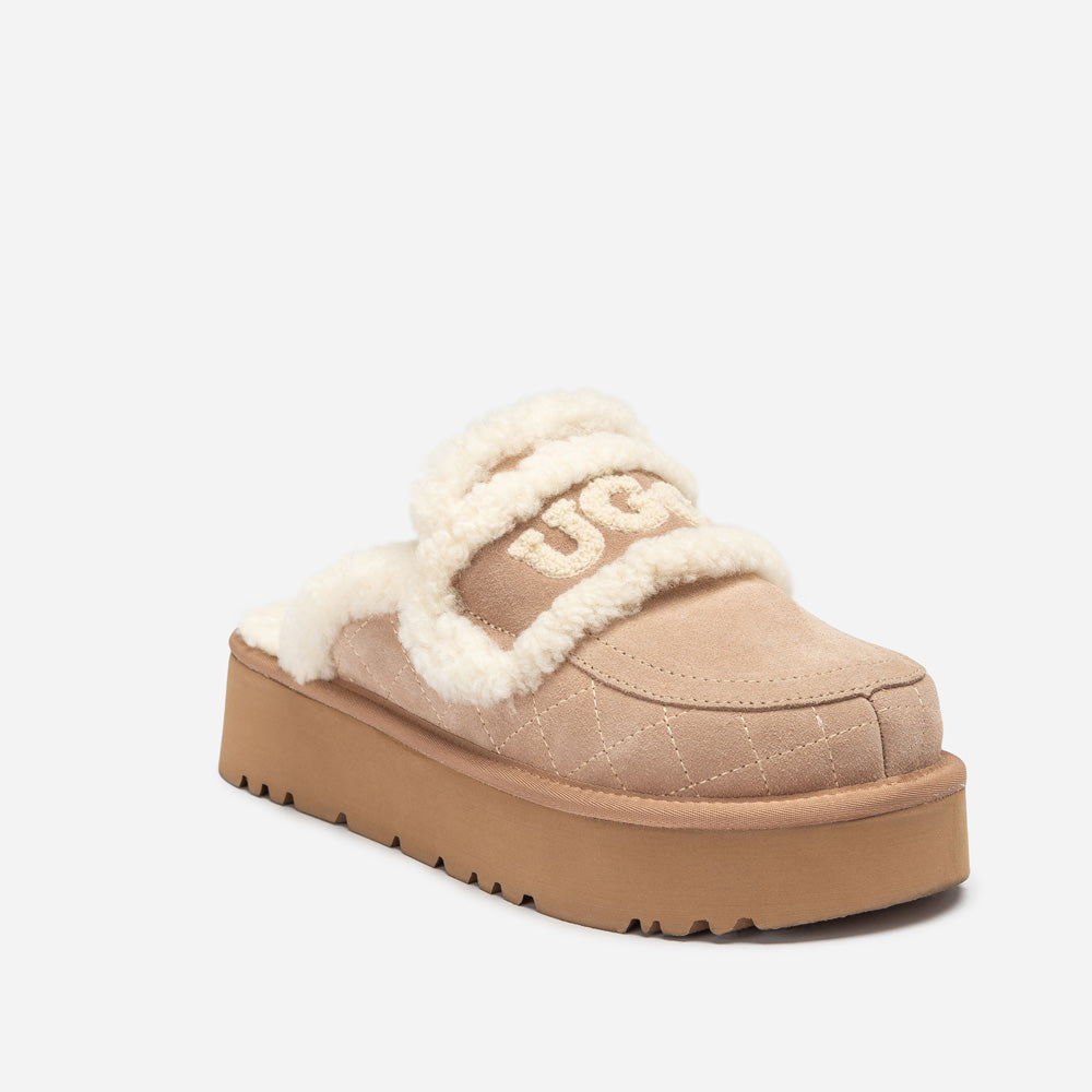 Ugg Violet Matelasse Shearling Platform Slipper