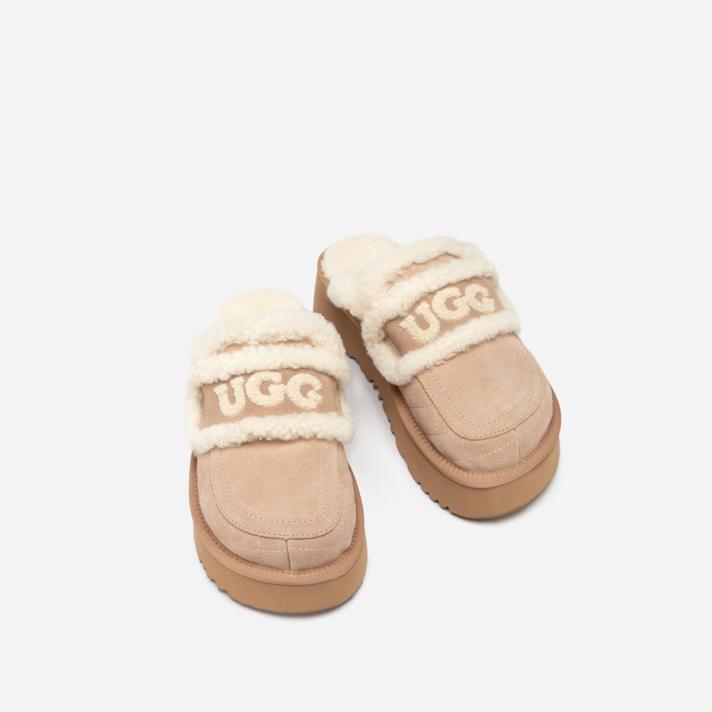 Ugg Violet Matelasse Shearling Platform Slipper