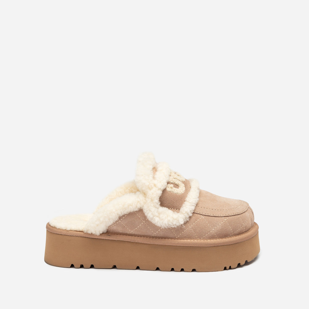 Ugg Violet Matelasse Shearling Platform Slipper