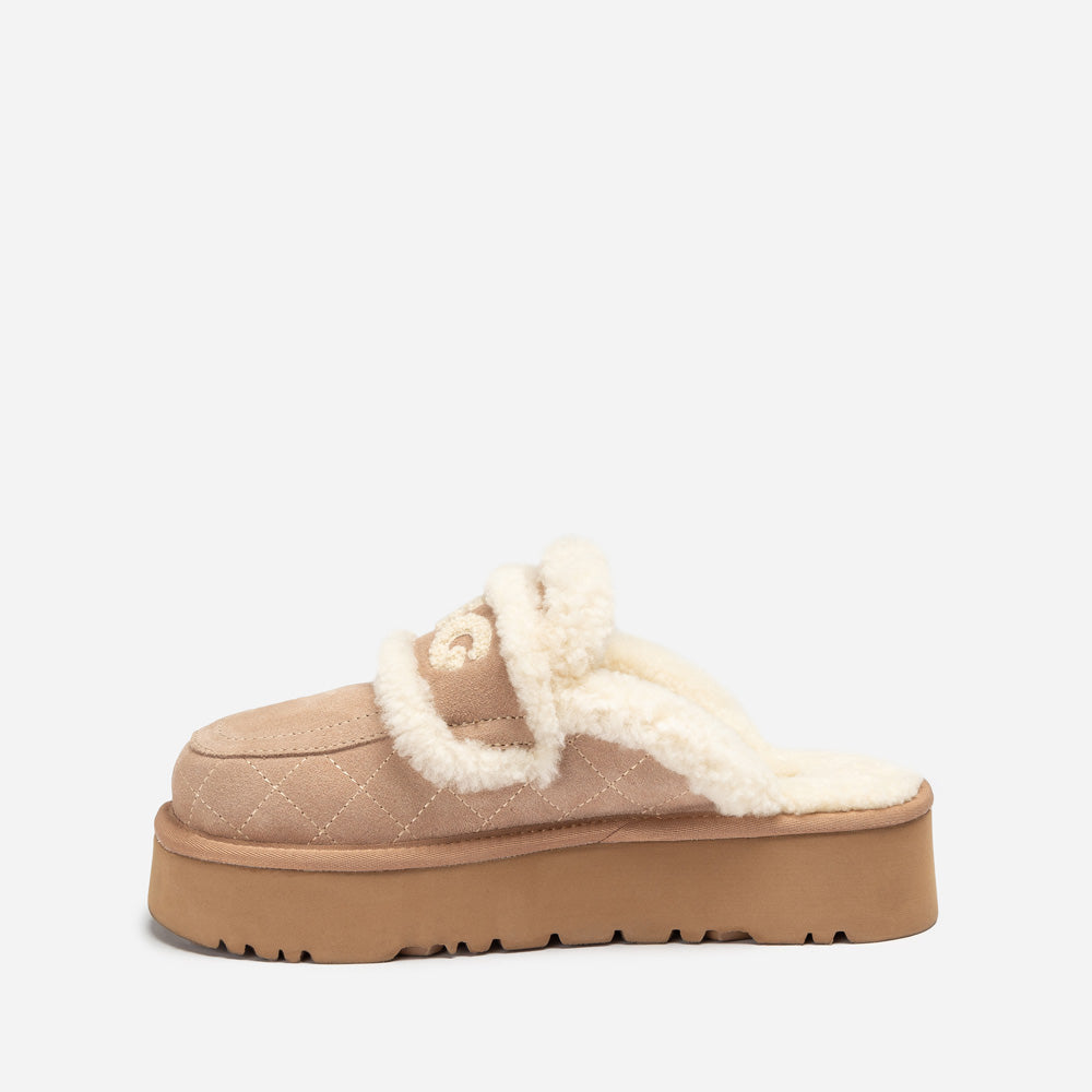Ugg Violet Matelasse Shearling Platform Slipper
