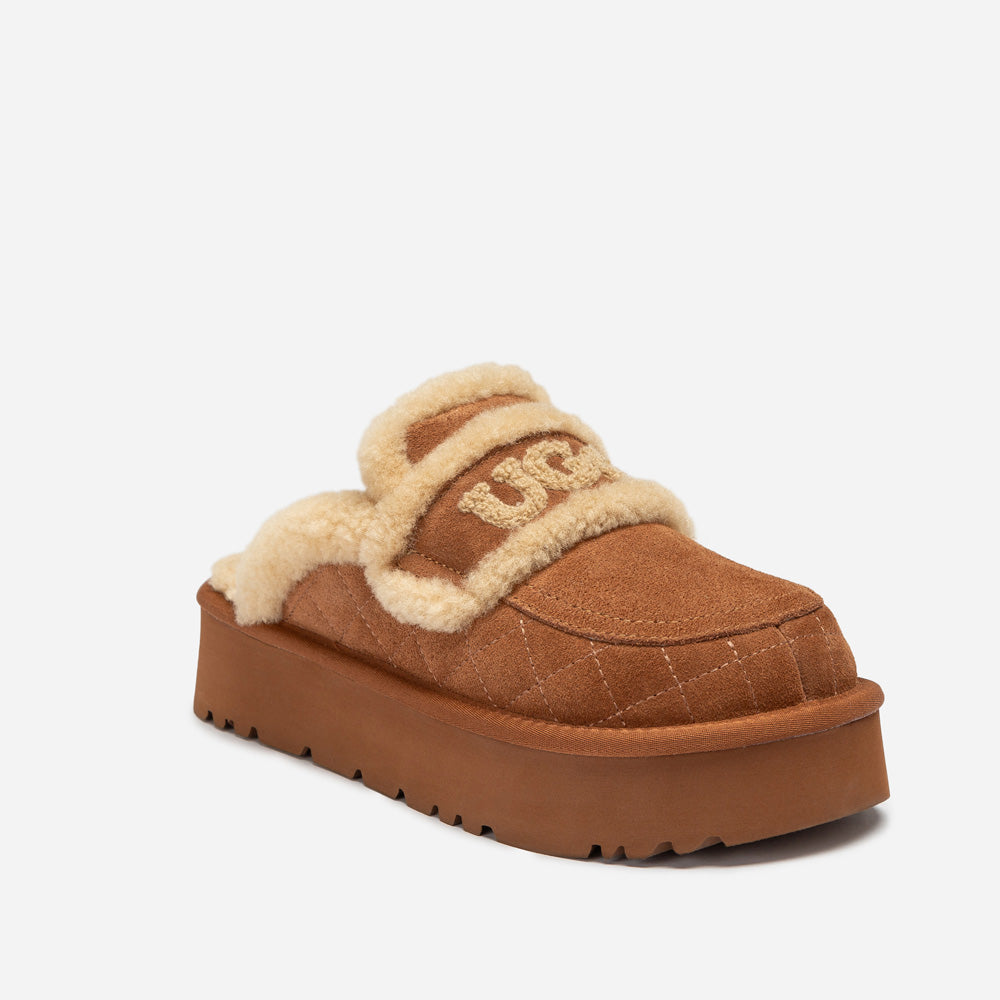 Ugg Violet Matelasse Shearling Platform Slipper