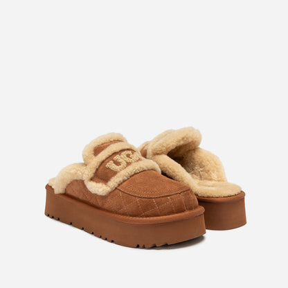 Ugg Violet Matelasse Shearling Platform Slipper