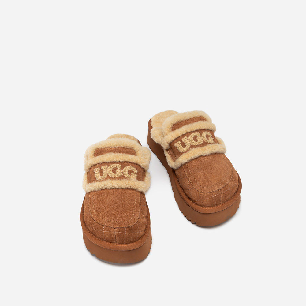 Ugg Violet Matelasse Shearling Platform Slipper