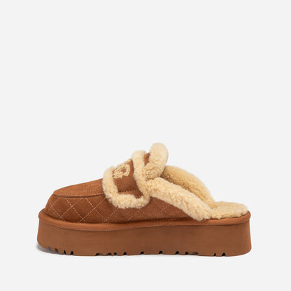 Ugg Violet Matelasse Shearling Platform Slipper