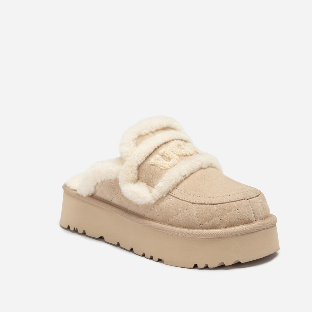 Ugg Violet Matelasse Shearling Platform Slipper