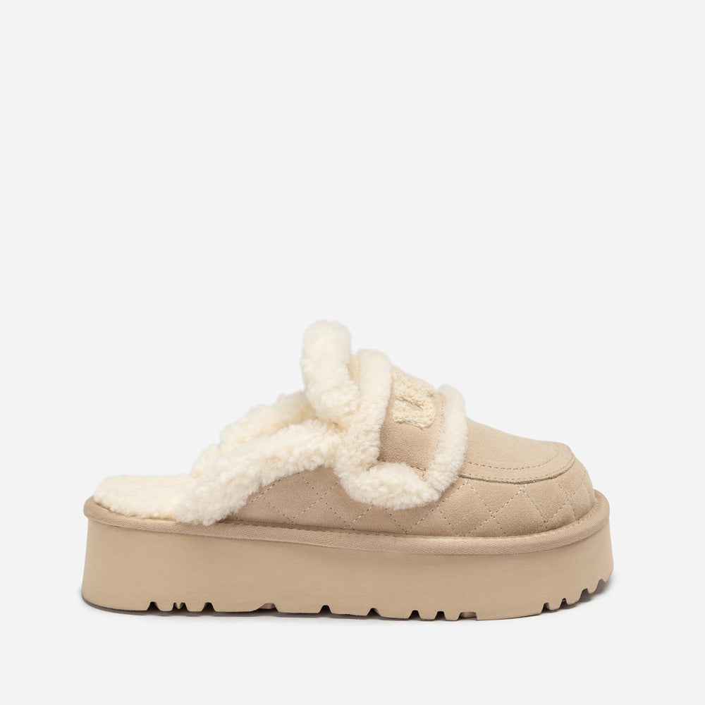 Ugg Violet Matelasse Shearling Platform Slipper