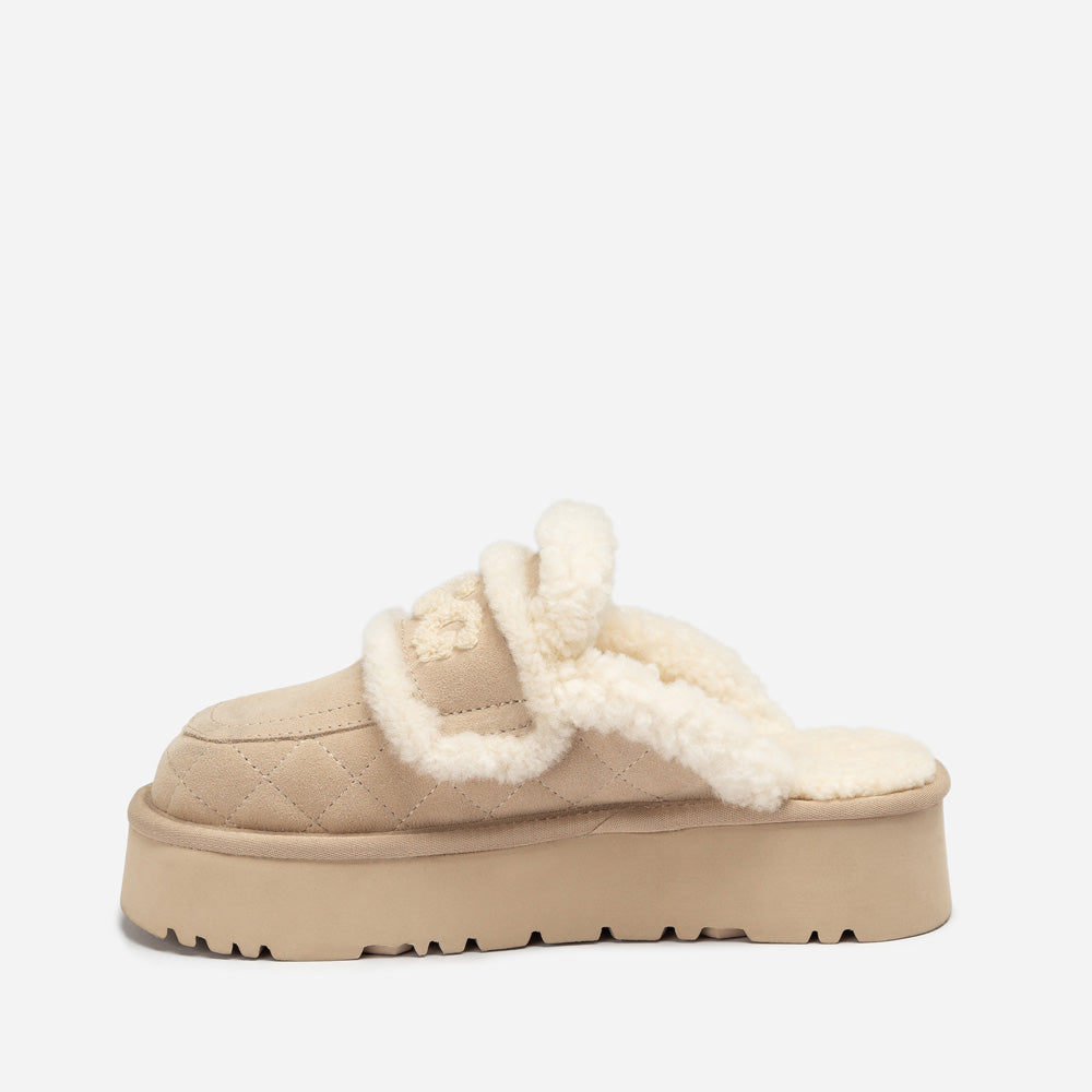 Ugg Violet Matelasse Shearling Platform Slipper
