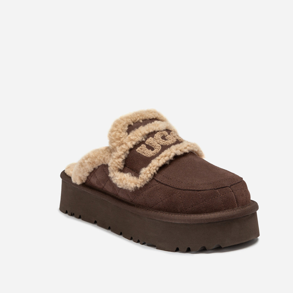 Ugg Violet Matelasse Shearling Platform Slipper