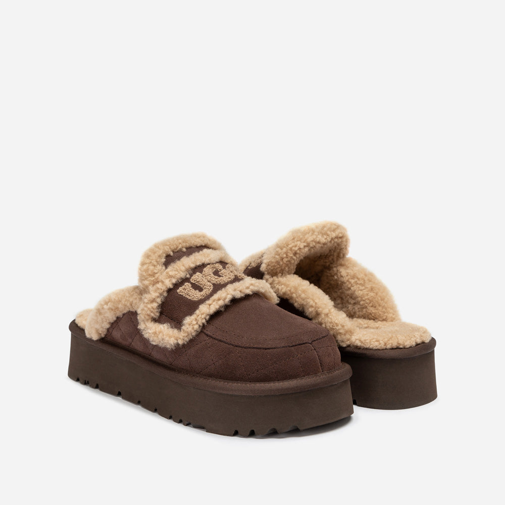 Ugg Violet Matelasse Shearling Platform Slipper
