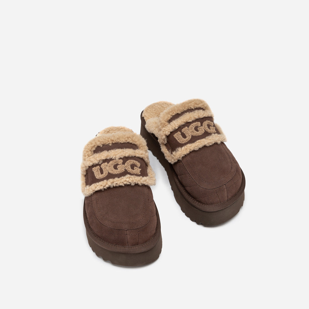 Ugg Violet Matelasse Shearling Platform Slipper