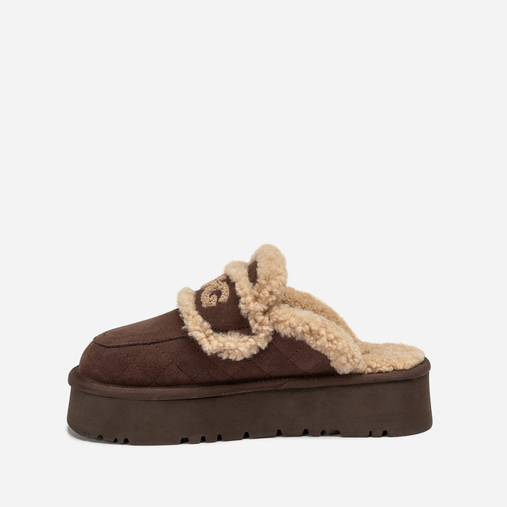 Ugg Violet Matelasse Shearling Platform Slipper