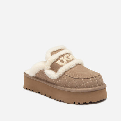 Ugg Violet Matelasse Shearling Platform Slipper