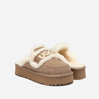 Ugg Violet Matelasse Shearling Platform Slipper